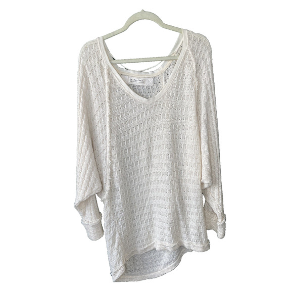 We The Free Sweater Womens Large Thien Hacci Oversized Slouchy Coastal Open Knit - Picture 2 of 8